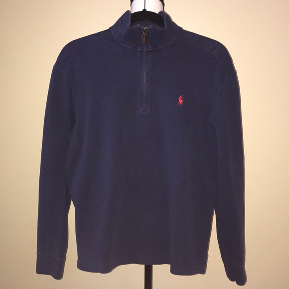 Polo by Ralph Lauren Navy 1/4 Zip Sweater - Picture 2 of 9